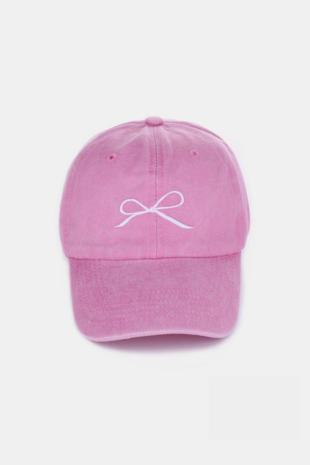 Zenana Bow Embroidered Washed Cotton Caps nt