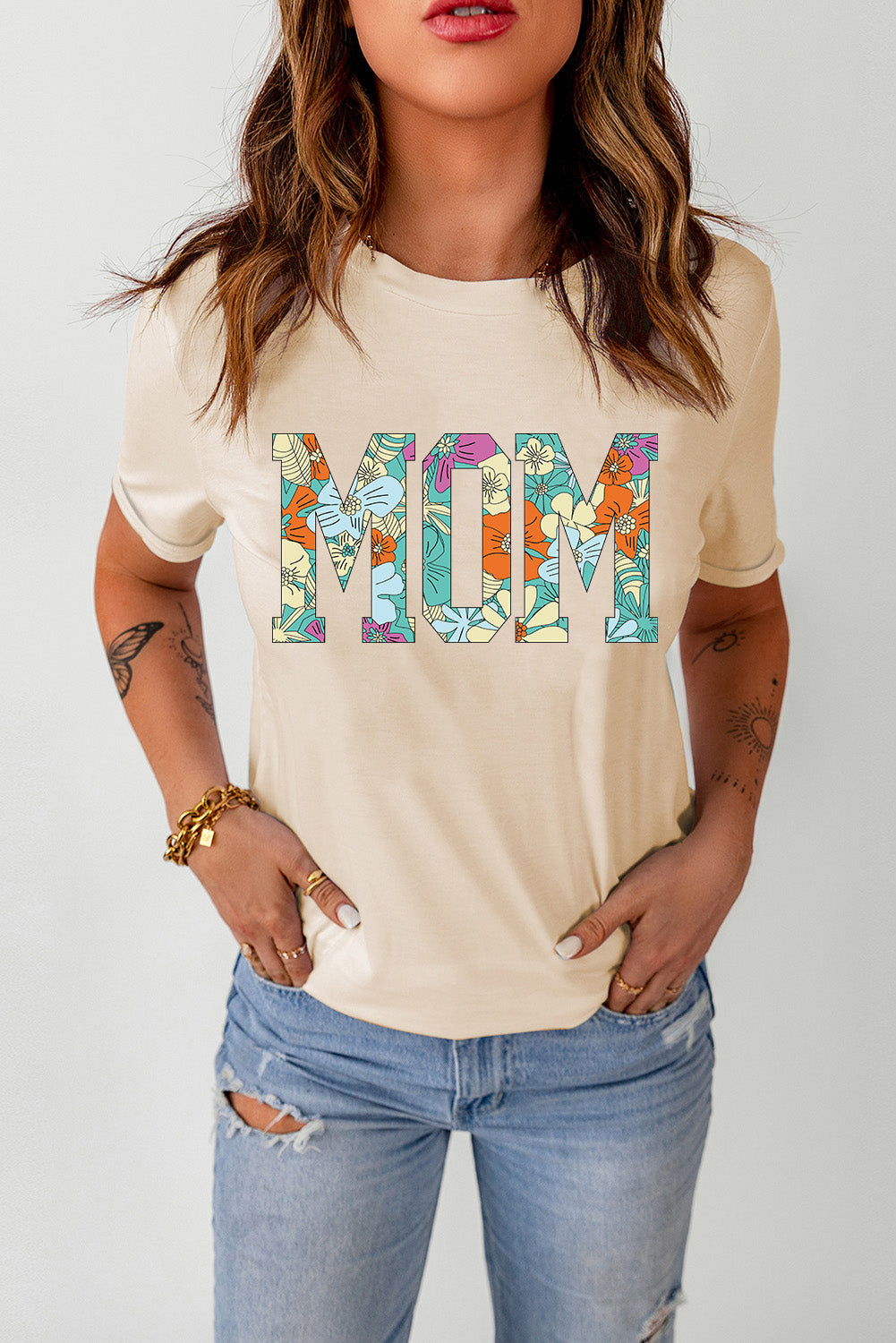 MOM Floral Graphic T-Shirt nt