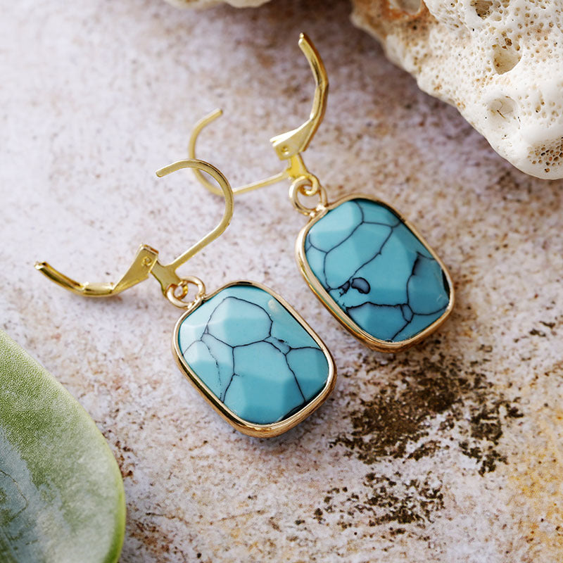 Copper Stoned Dangle Earrings