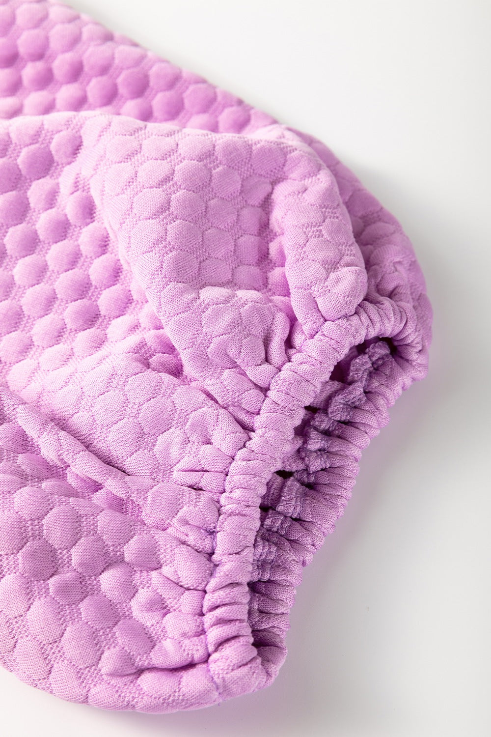 Textured Round Neck Puff Sleeve Blouse nt