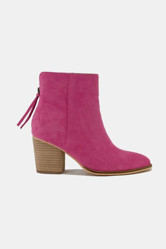 Beast Fashion Suede Point Toe Ankle Booties tt