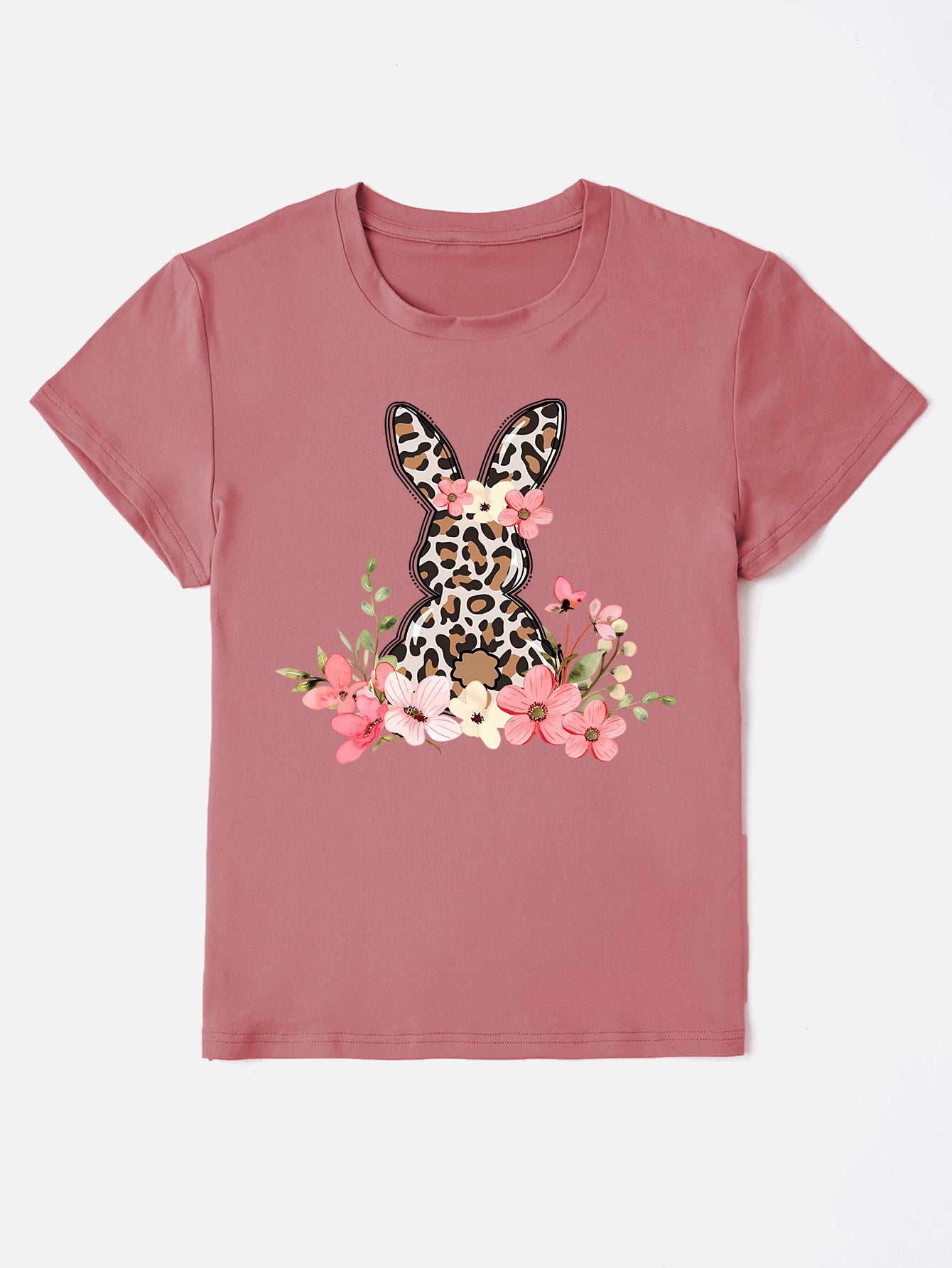 Rabbit Round Neck Short Sleeve T-Shirt nt