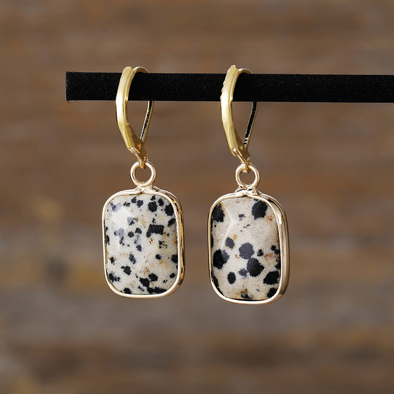 Copper Stoned Dangle Earrings