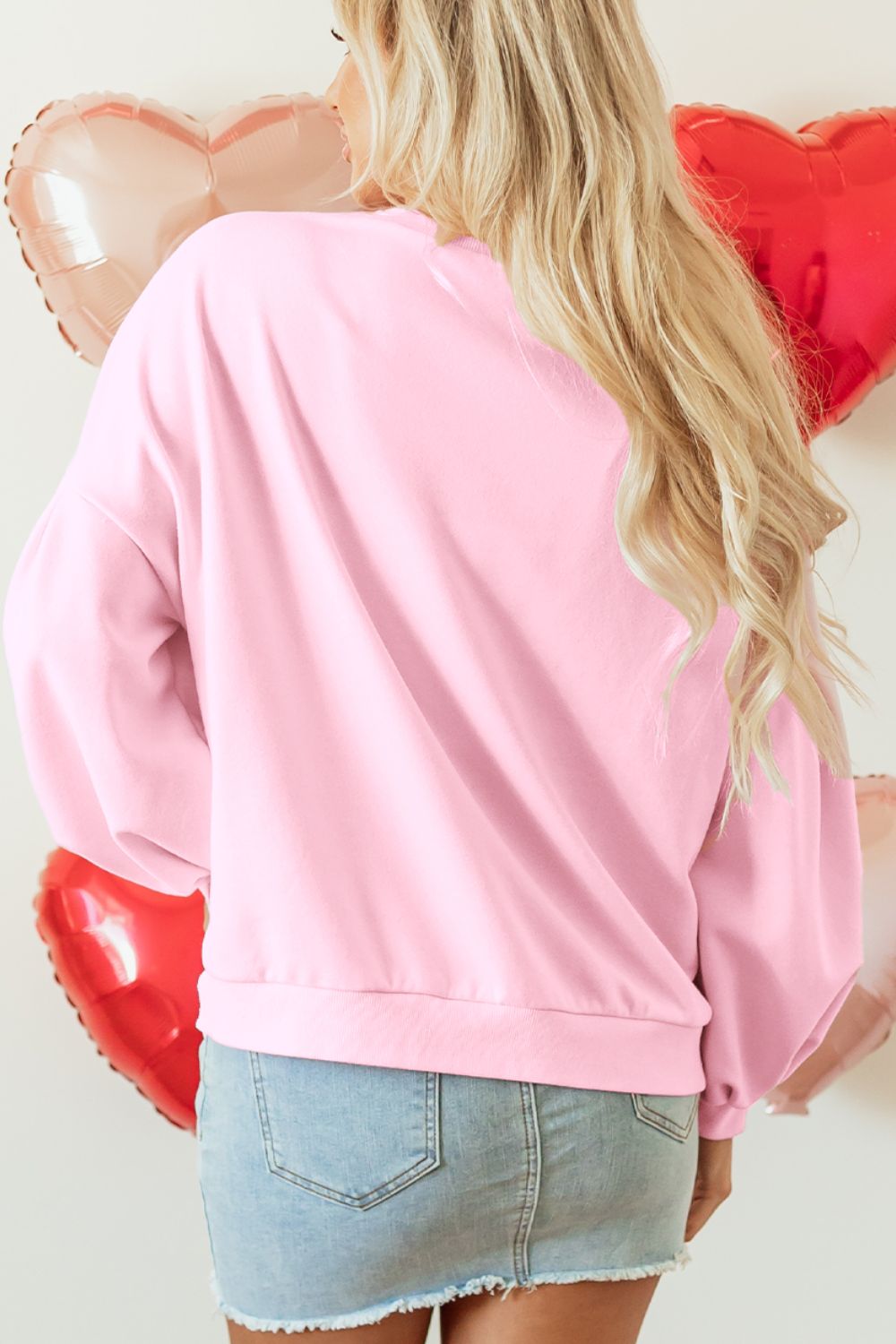 Bow Round Neck Long Sleeve Sweatshirt nt