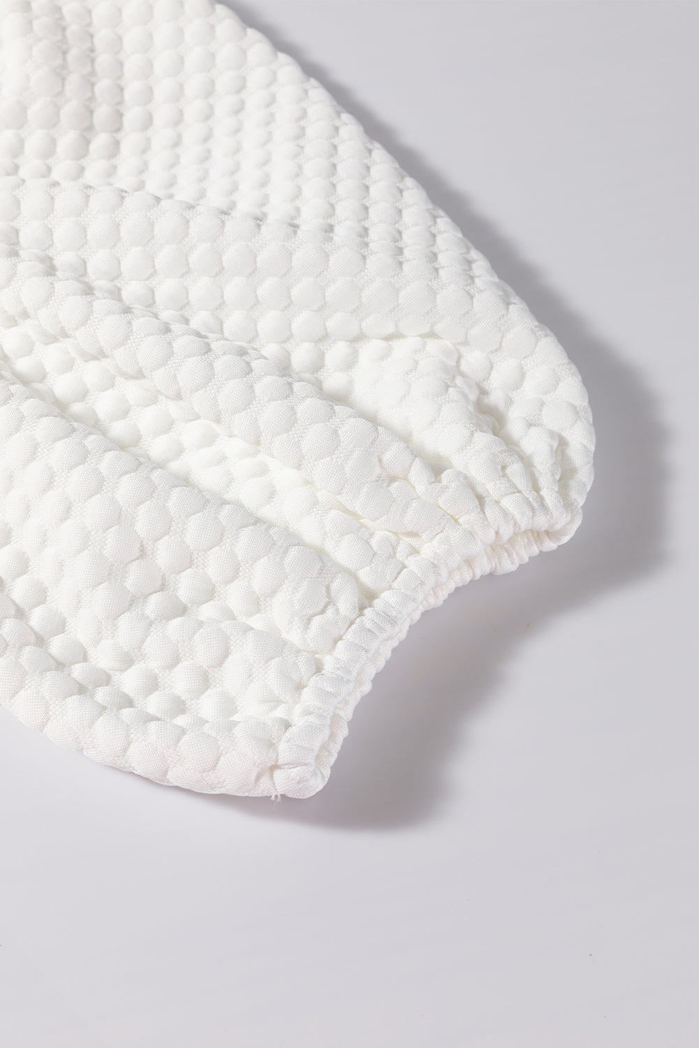 Textured Round Neck Puff Sleeve Blouse nt