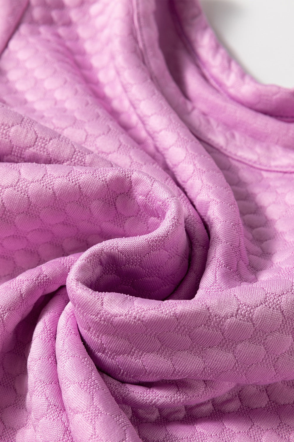 Textured Round Neck Puff Sleeve Blouse nt