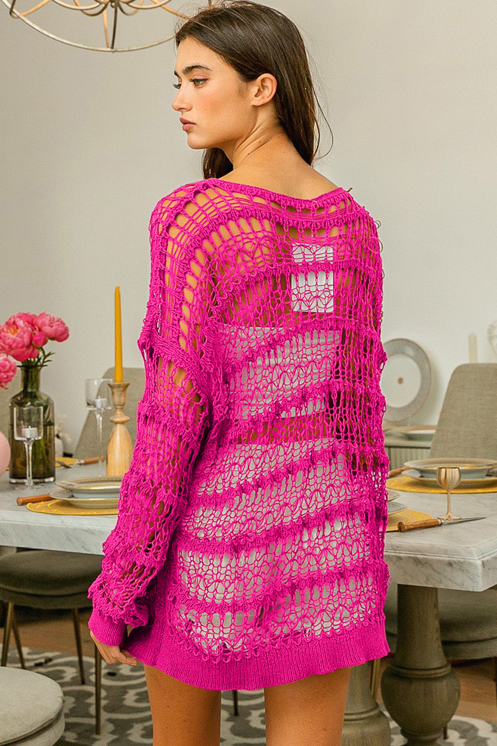 BiBi Long Sleeve Knit Cover Up nt