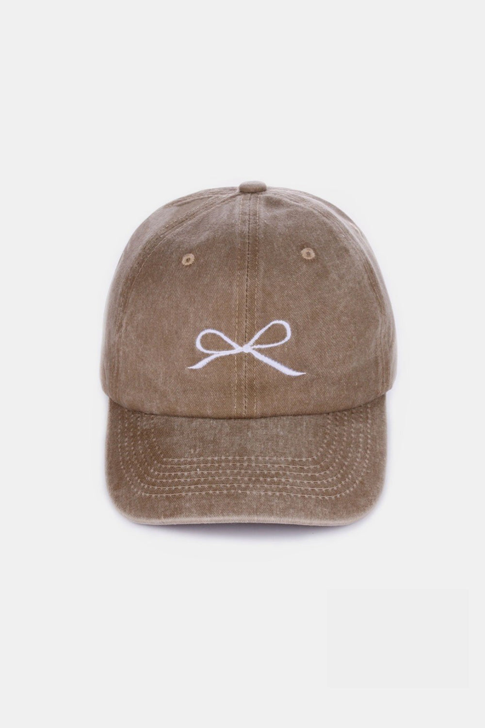 Zenana Bow Embroidered Washed Cotton Caps nt