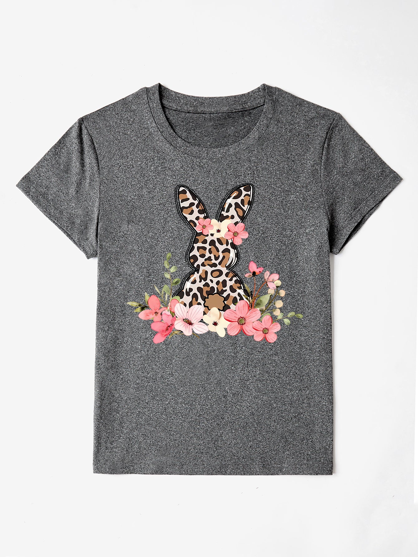 Rabbit Round Neck Short Sleeve T-Shirt nt
