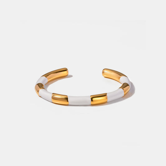 18K Gold-Plated Stainless Steel Bracelet - White