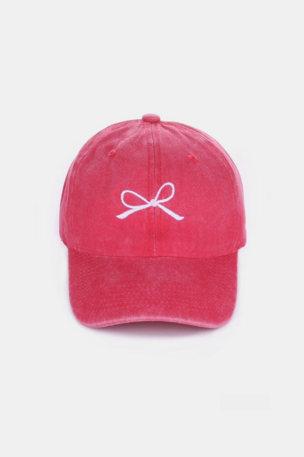 Zenana Bow Embroidered Washed Cotton Caps nt