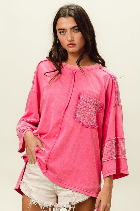 BiBi High-Low Washed T-Shirt tt