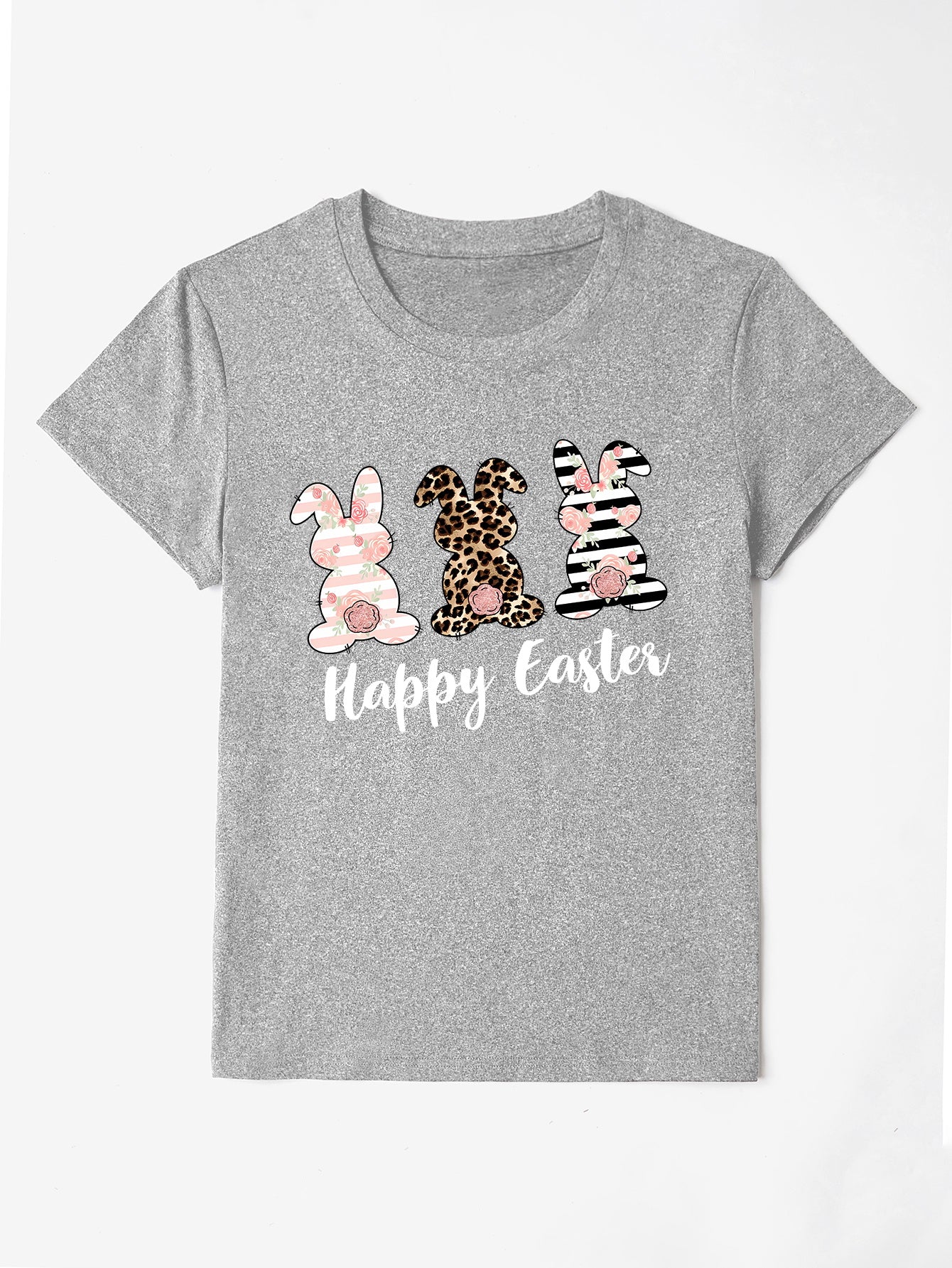 HAPPY EASTER Round Neck Short Sleeve T-Shirt nt