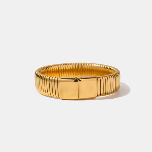 18K Gold-Plated Stainless Steel Bracelet - Gold Spiral