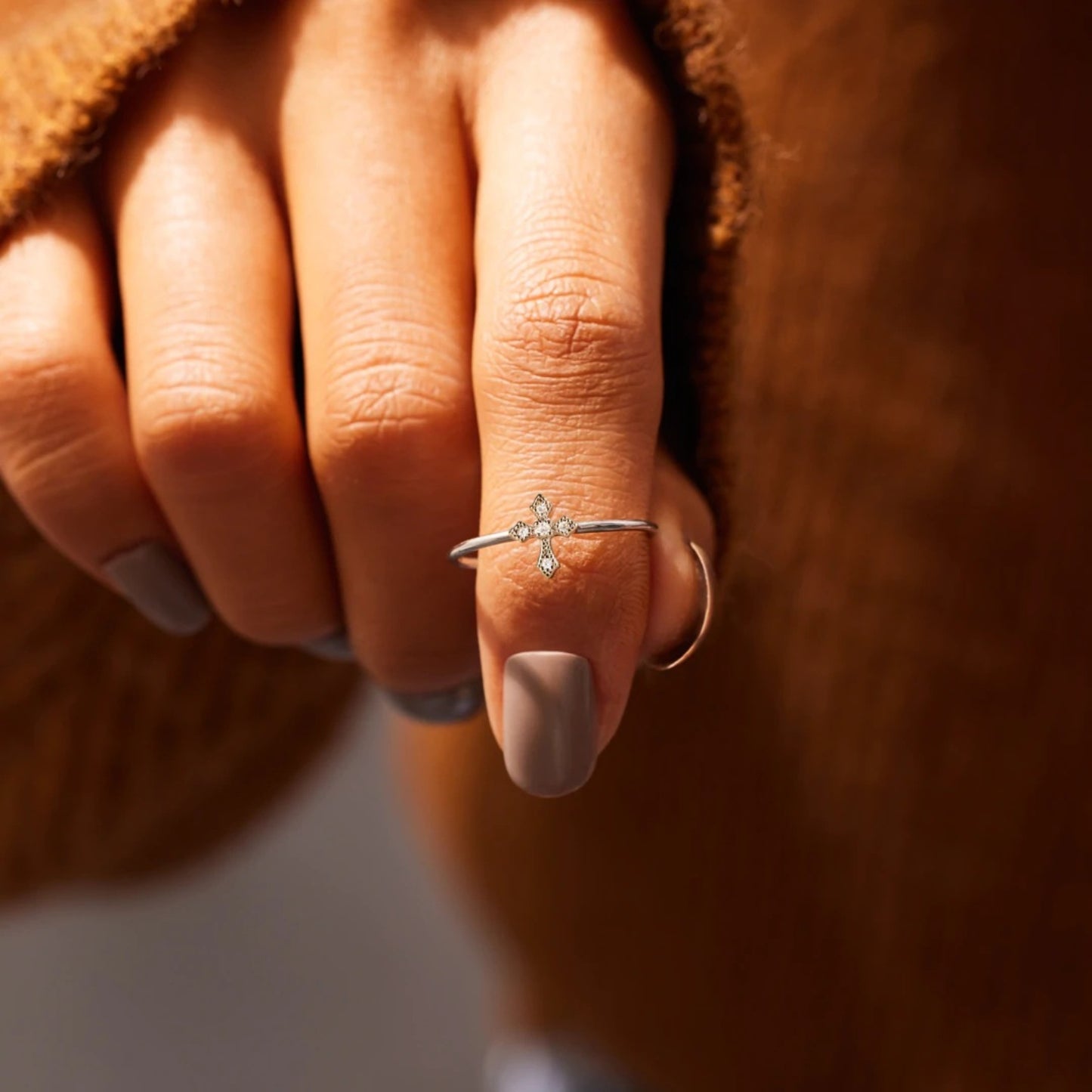 925 Sterling Silver Cross Ring nt
