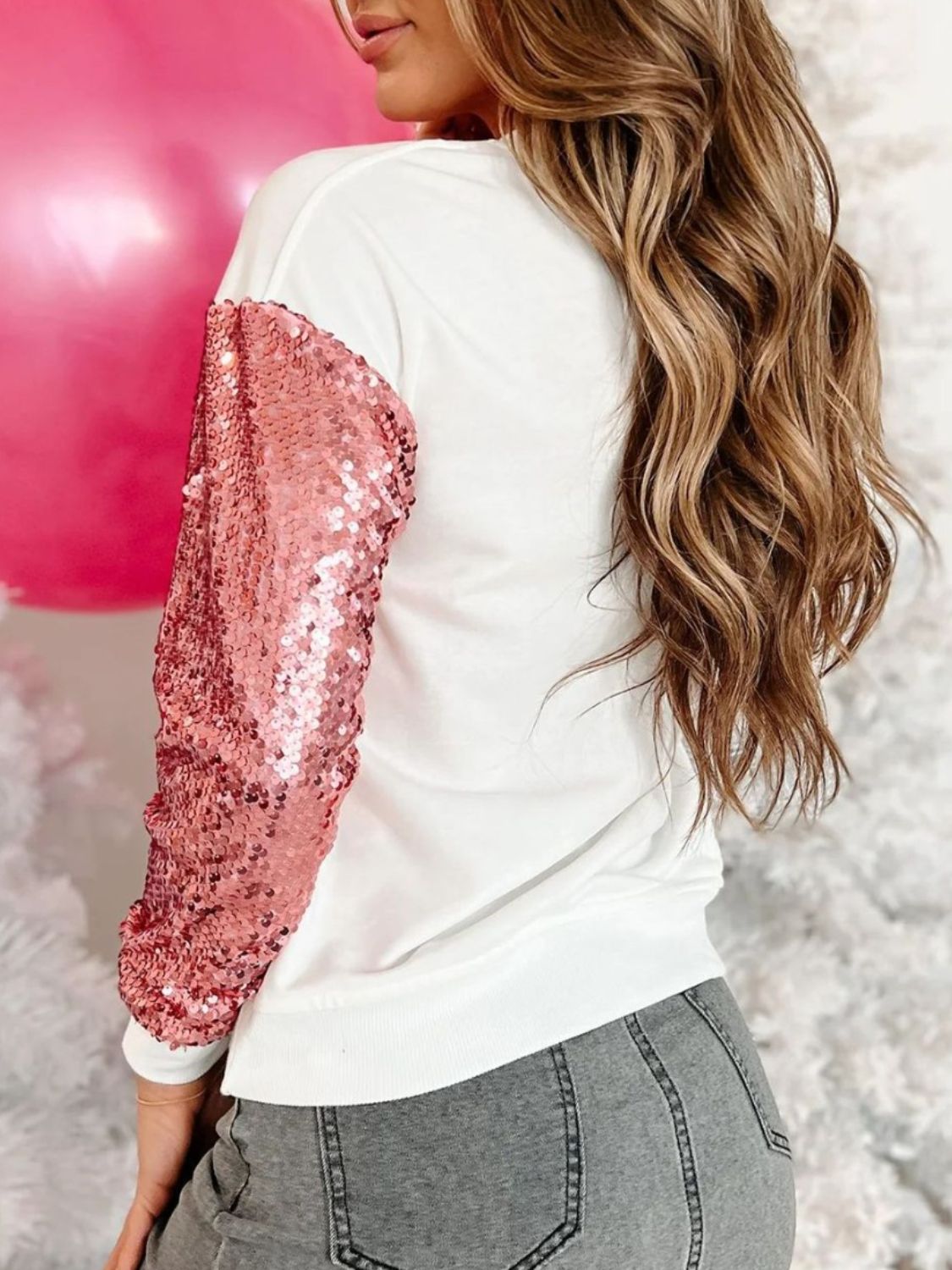 Nutcrackers - Basic Bae Full Size Ribbed Round Neck Long Sleeve Slit Top