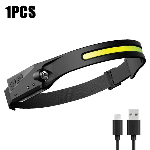 1/2/3PCS Induction Headlamp Camping Search Light USB Rechargeable Headlight al/tt