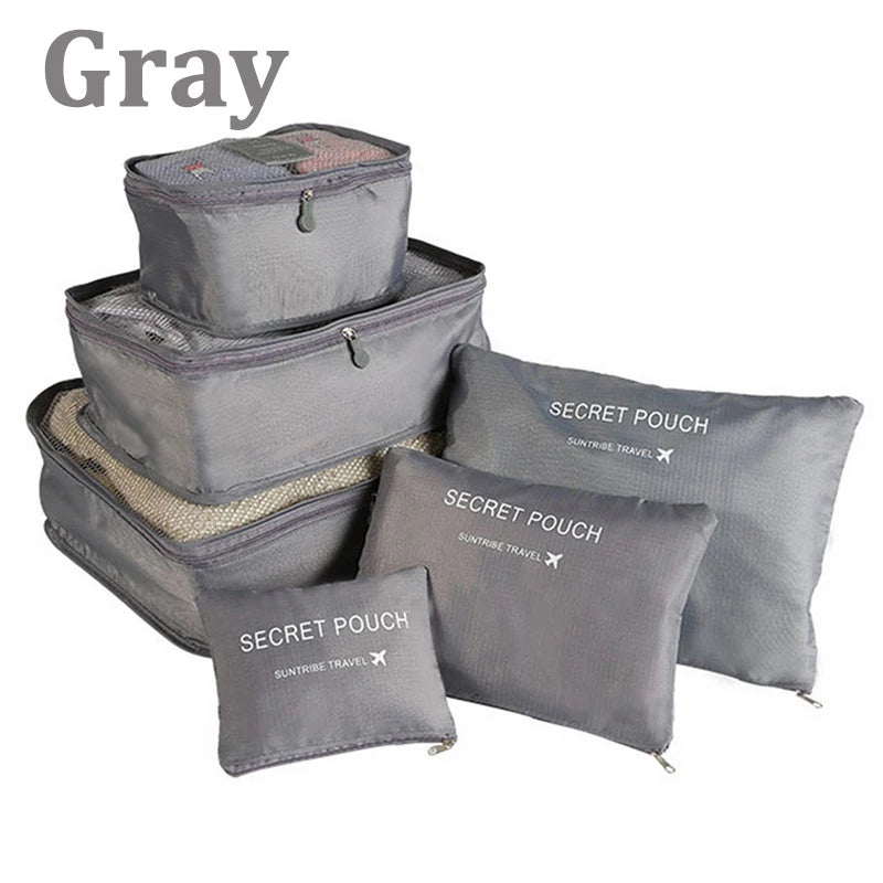6-Piece Travel Storage Bag Set – Waterproof & Spacious al/tt