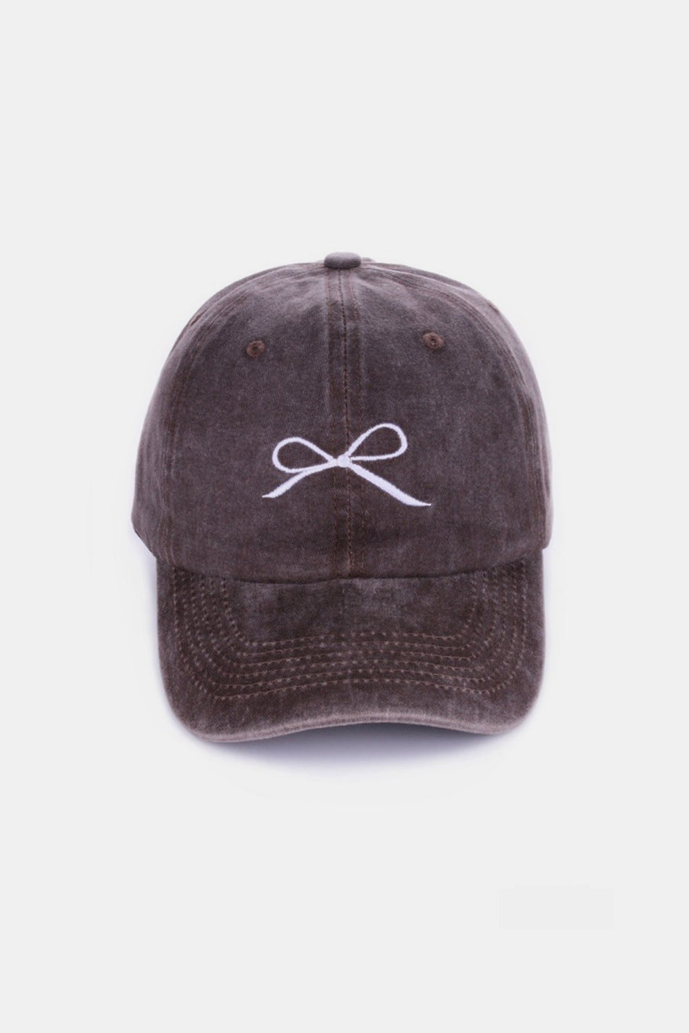 Zenana Bow Embroidered Washed Cotton Caps nt
