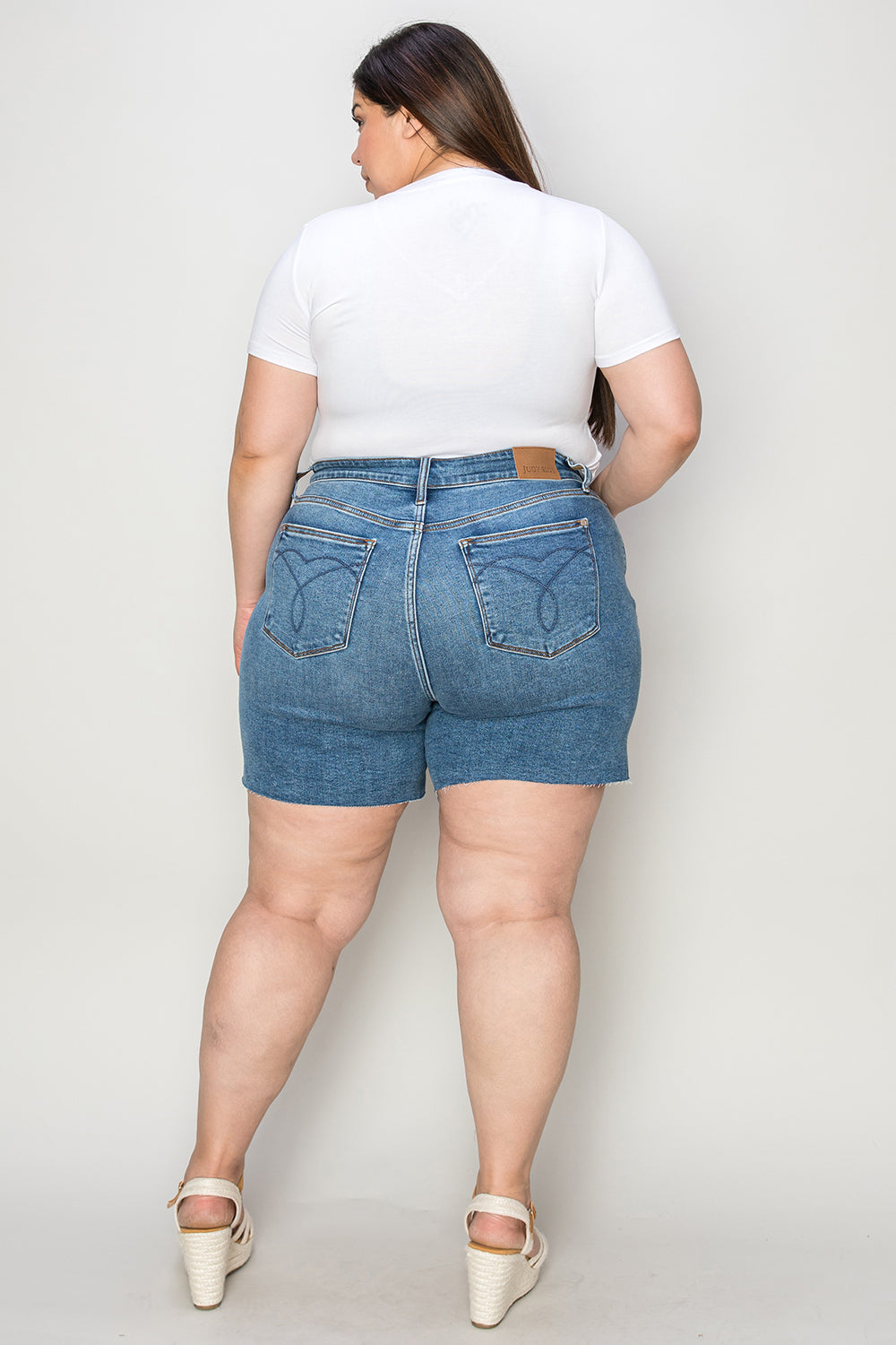 Judy Blue Full Size High Waist Slim Denim Shorts tt