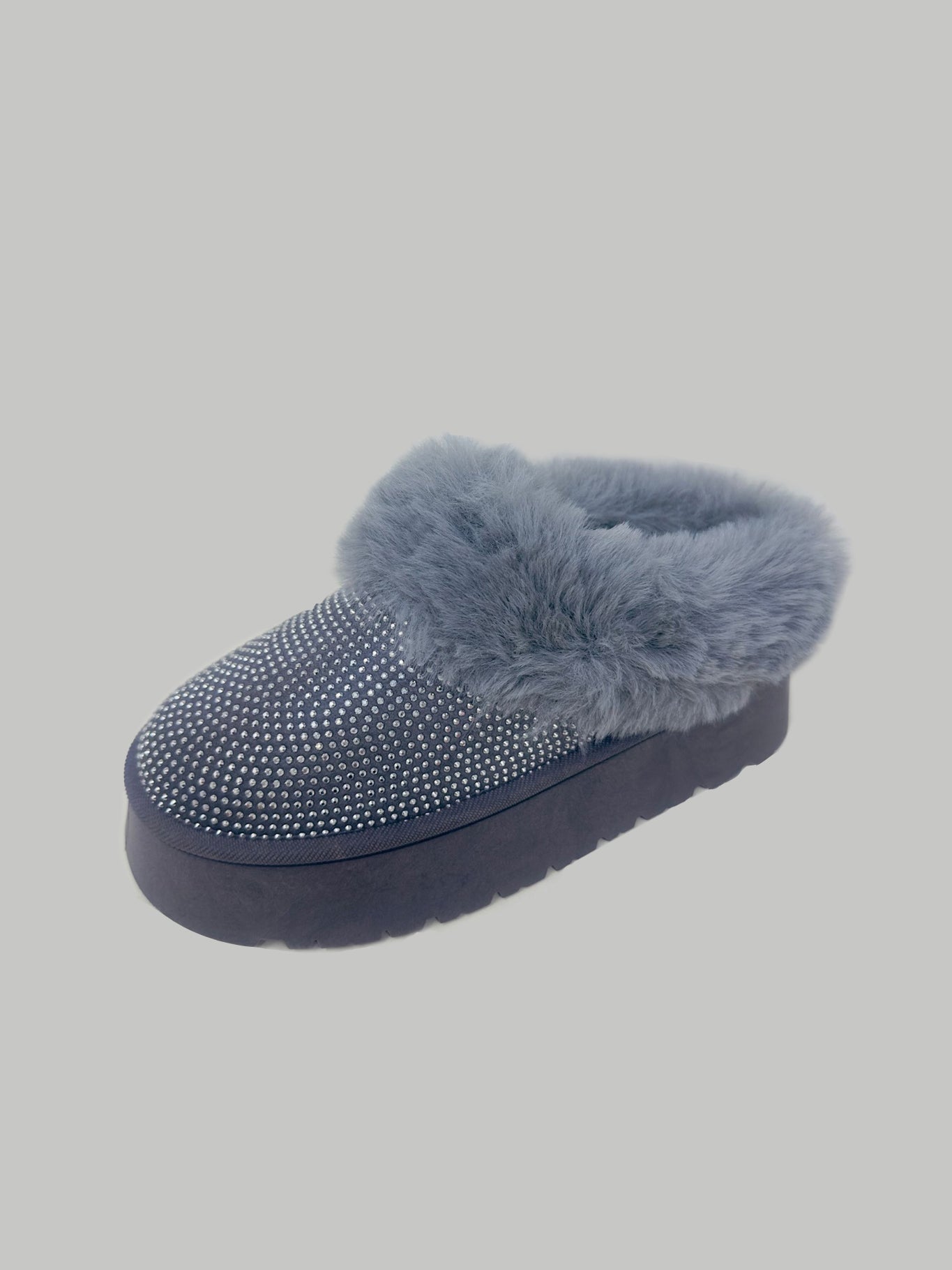 WILD DIVA Embellished Faux Fur Platform Booties tt