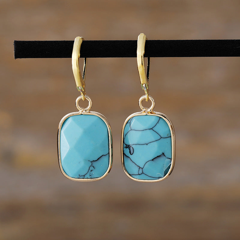 Copper Stoned Dangle Earrings
