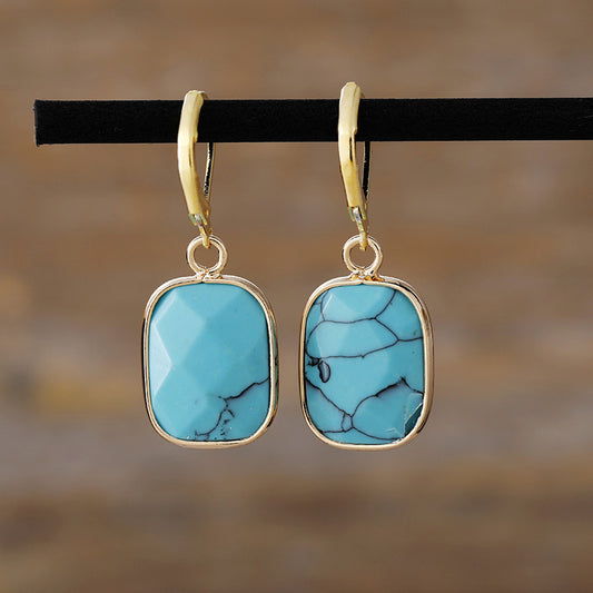 Copper Stoned Dangle Earrings