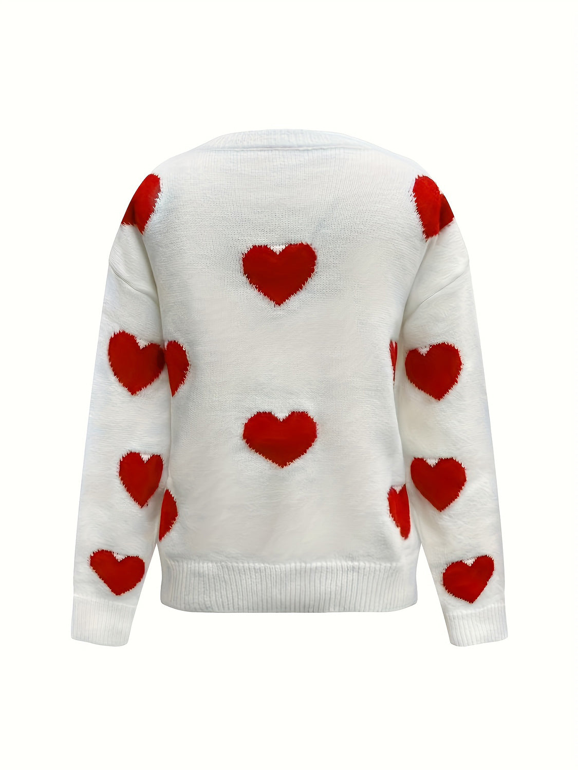 Valentine’s Day Heart Round Neck Long Sleeve Sweater nt