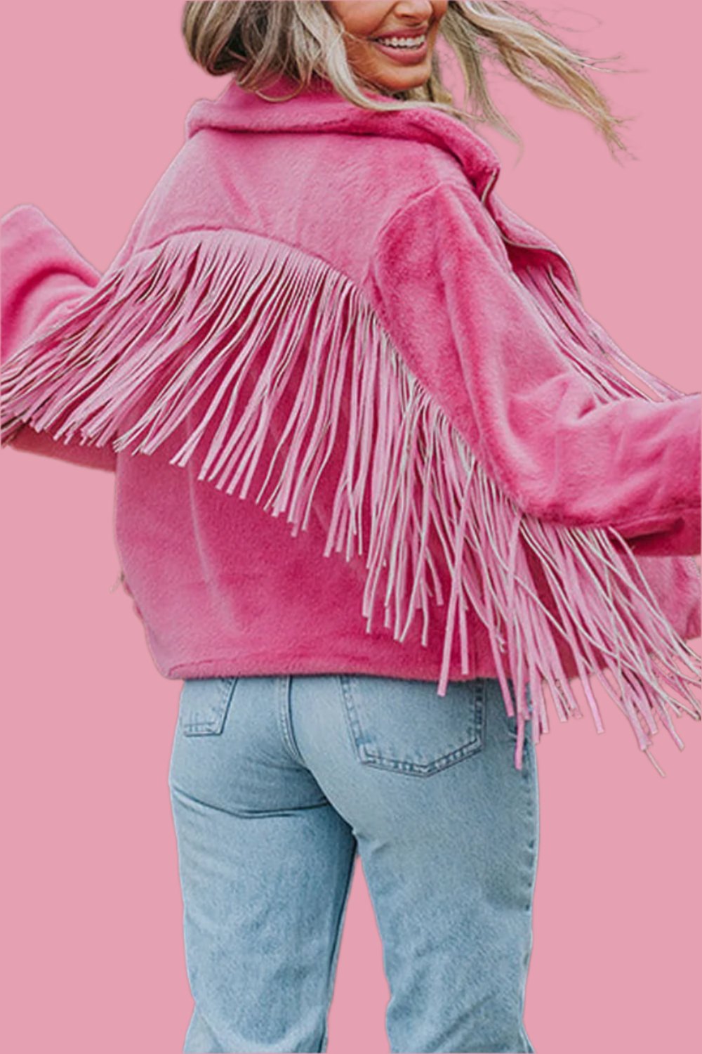 Fringe Zip Up Jacket