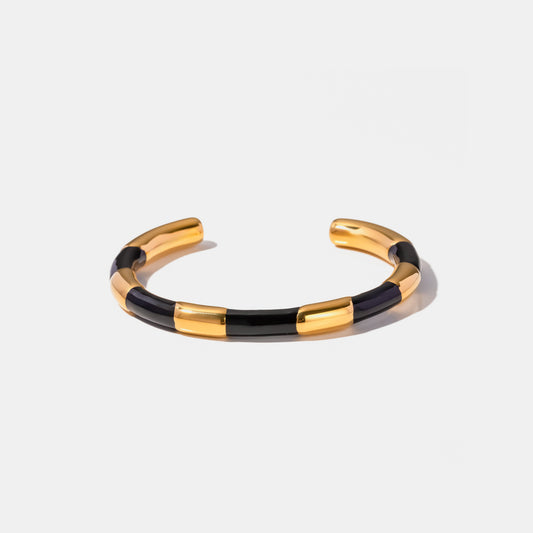 18K Gold-Plated Stainless Steel Bracelet - Black