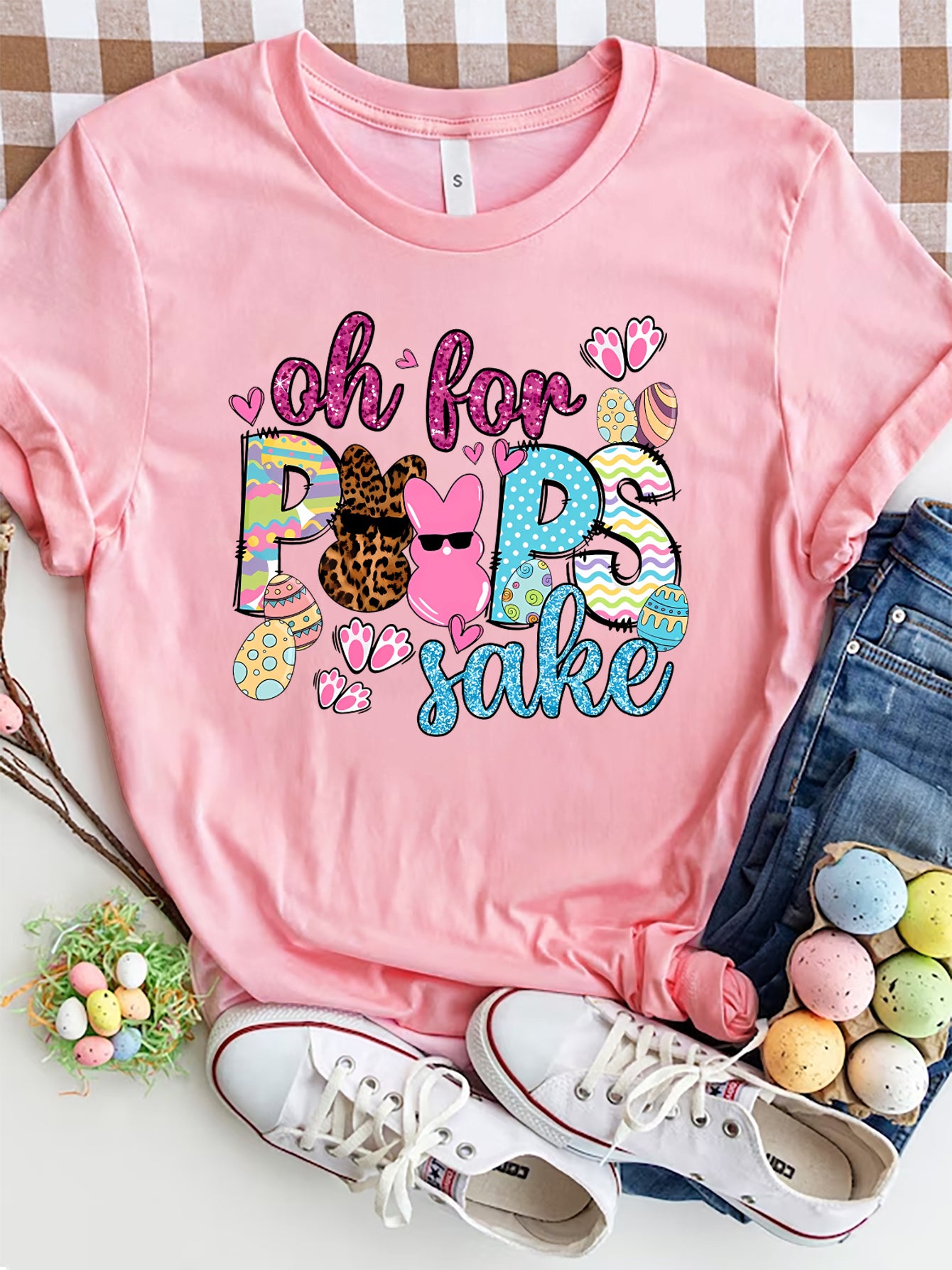 OH FOR PEEPS SAKE Round Neck T-Shirt nt