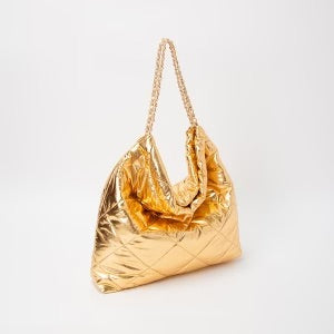 Fushia Quilted Puffy Hobo Bag/jj