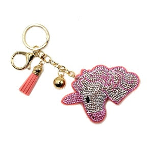 🦄 Pink & White Rhinestone Unicorn Keychain – Cute Sparkly Bag Charm🦄