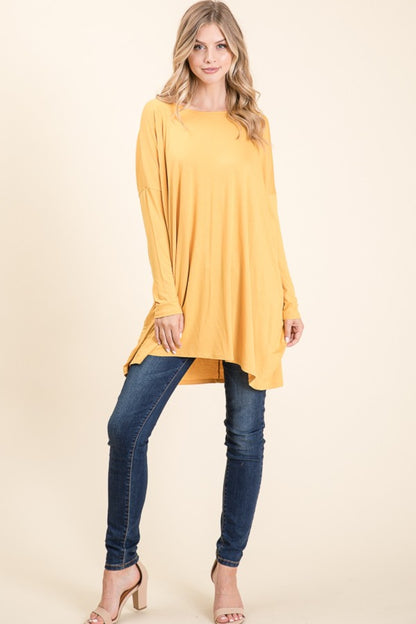 BOMBOM Round Neck Long Sleeve Oversized Top