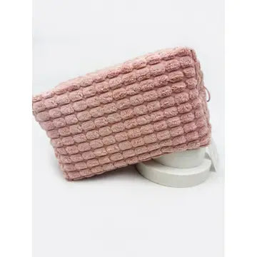 Love & Repeat Soft Puff Textured Light Weight Cosmetic Bag/Mauve/jj