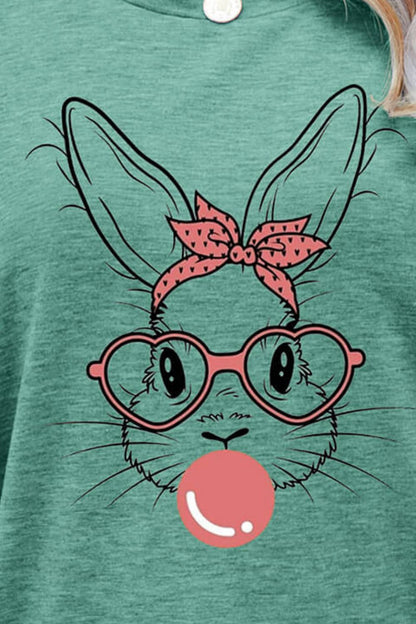 Easter Bunny Graphic Round Neck T-Shirt nt