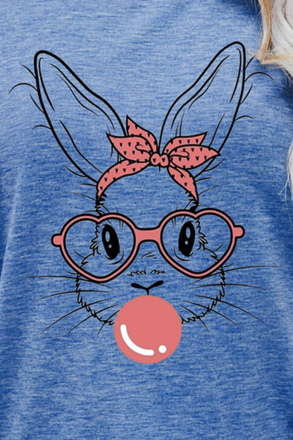 Easter Bunny Graphic Round Neck T-Shirt nt