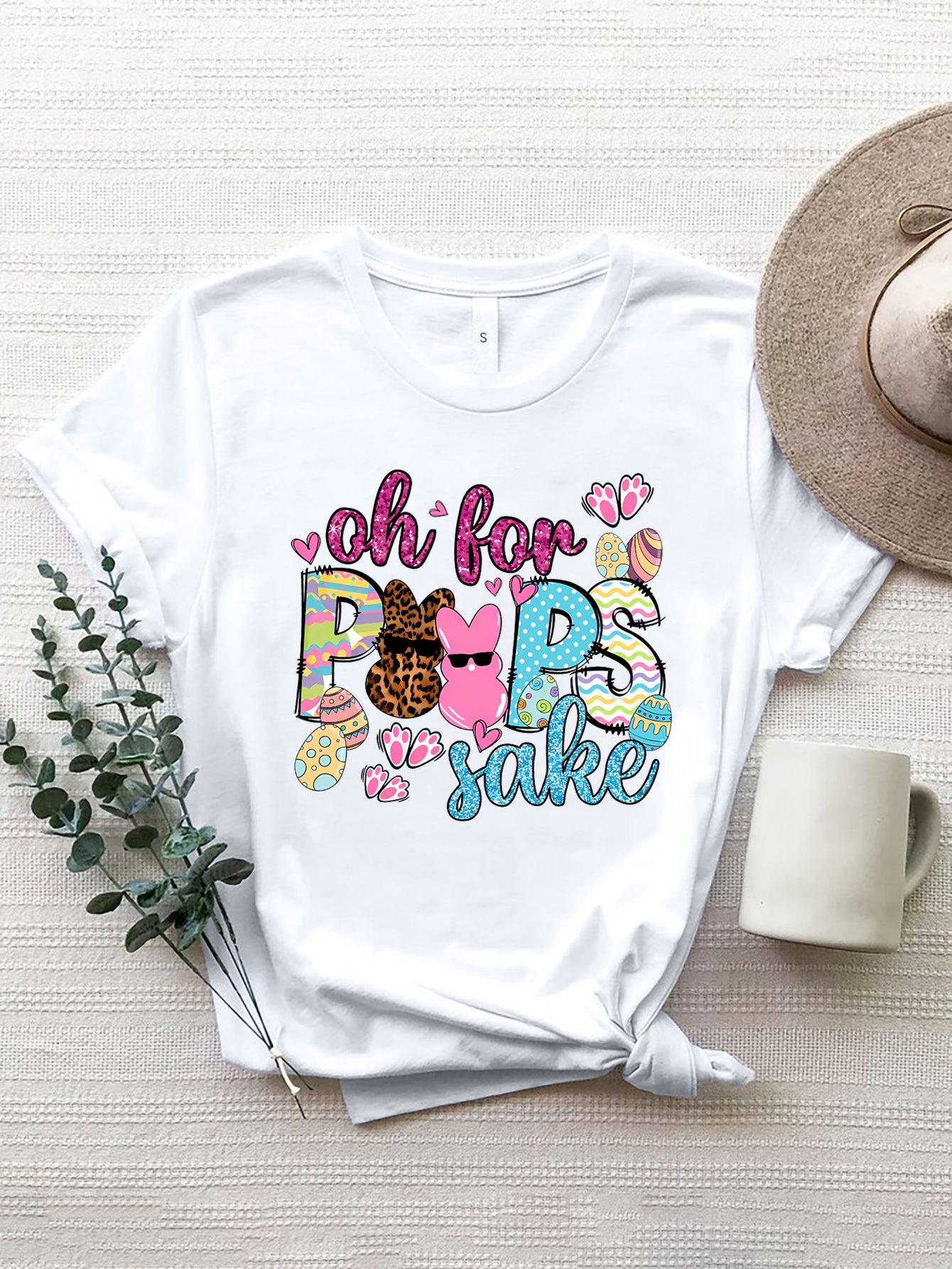 OH FOR PEEPS SAKE Round Neck T-Shirt nt