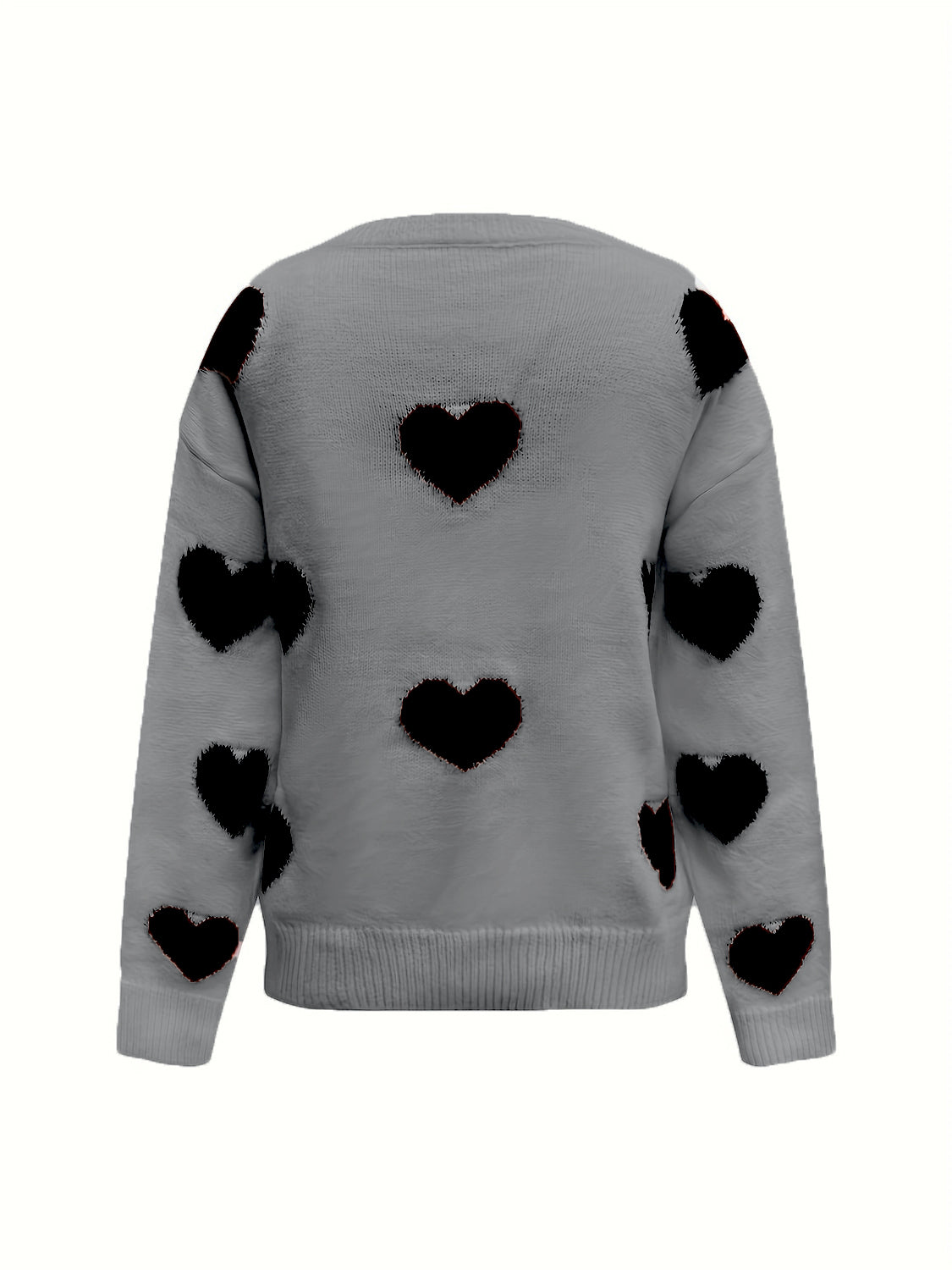 Valentine’s Day Heart Round Neck Long Sleeve Sweater nt