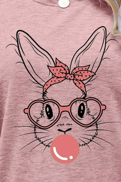 Easter Bunny Graphic Round Neck T-Shirt nt