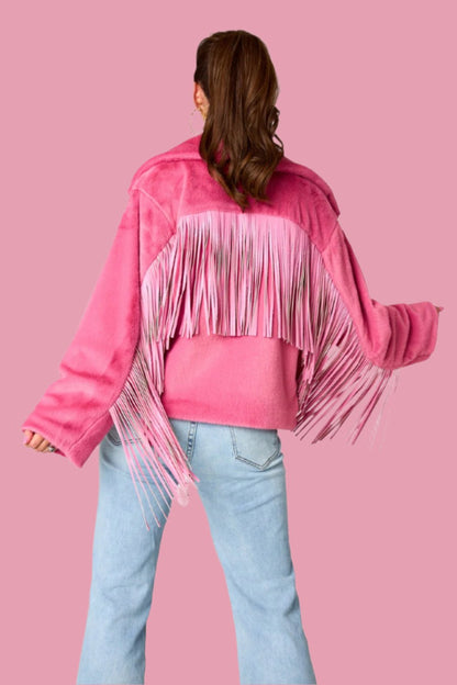 Fringe Zip Up Jacket