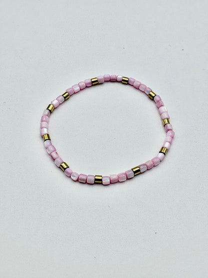 Bohemian Natural Shell Bracelet Set/Baby Pink/jj/Code #2