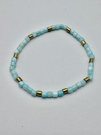 Bohemian Natural Shell Bracelet Set/Baby Blue/jj/Code #2