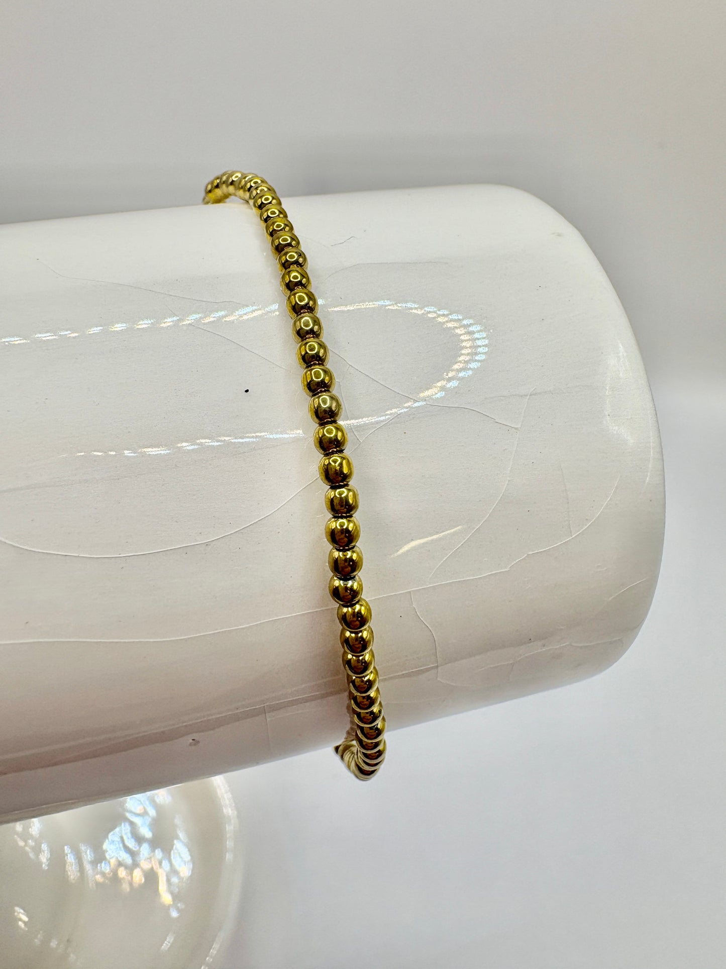 Brass Gold Beaded Bracelet/jj/Code #14