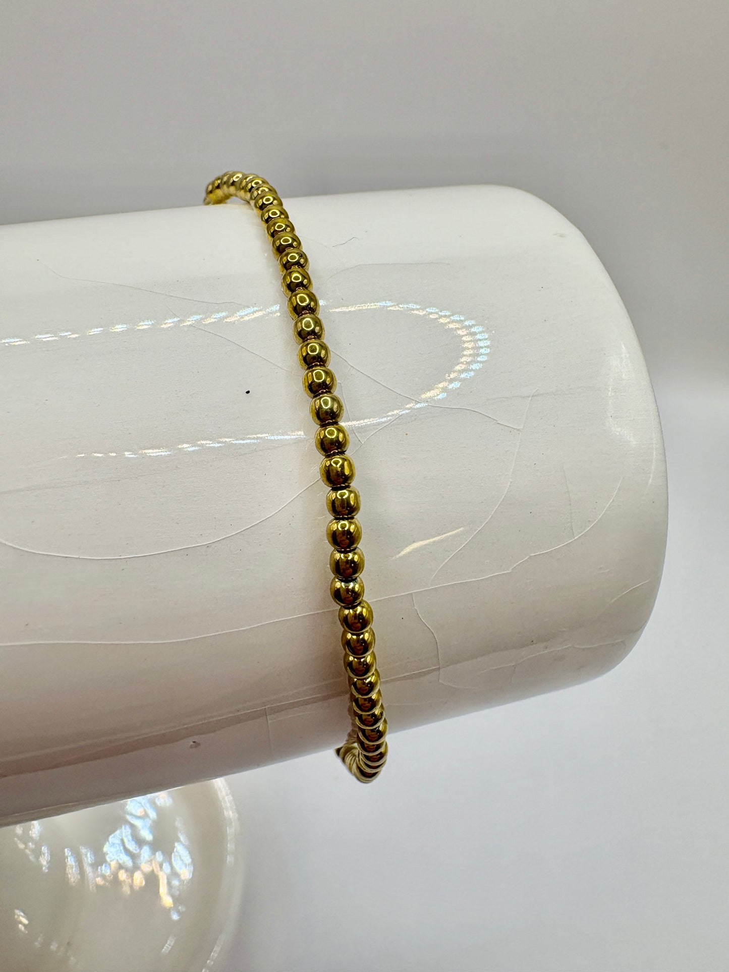 Brass Gold Beaded Bracelet/jj/Code #14