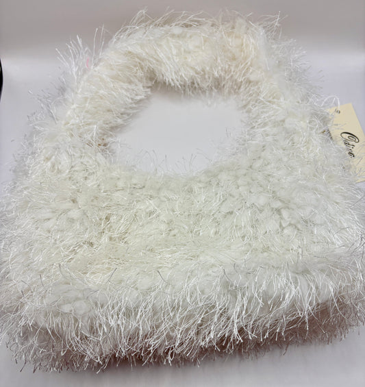 White-Fuzzy Fru Fru Handbag/jj