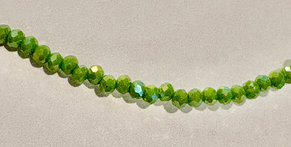 Green Beaded Little Girls Necklace Adjustable 12"-14"/jj/Code #15