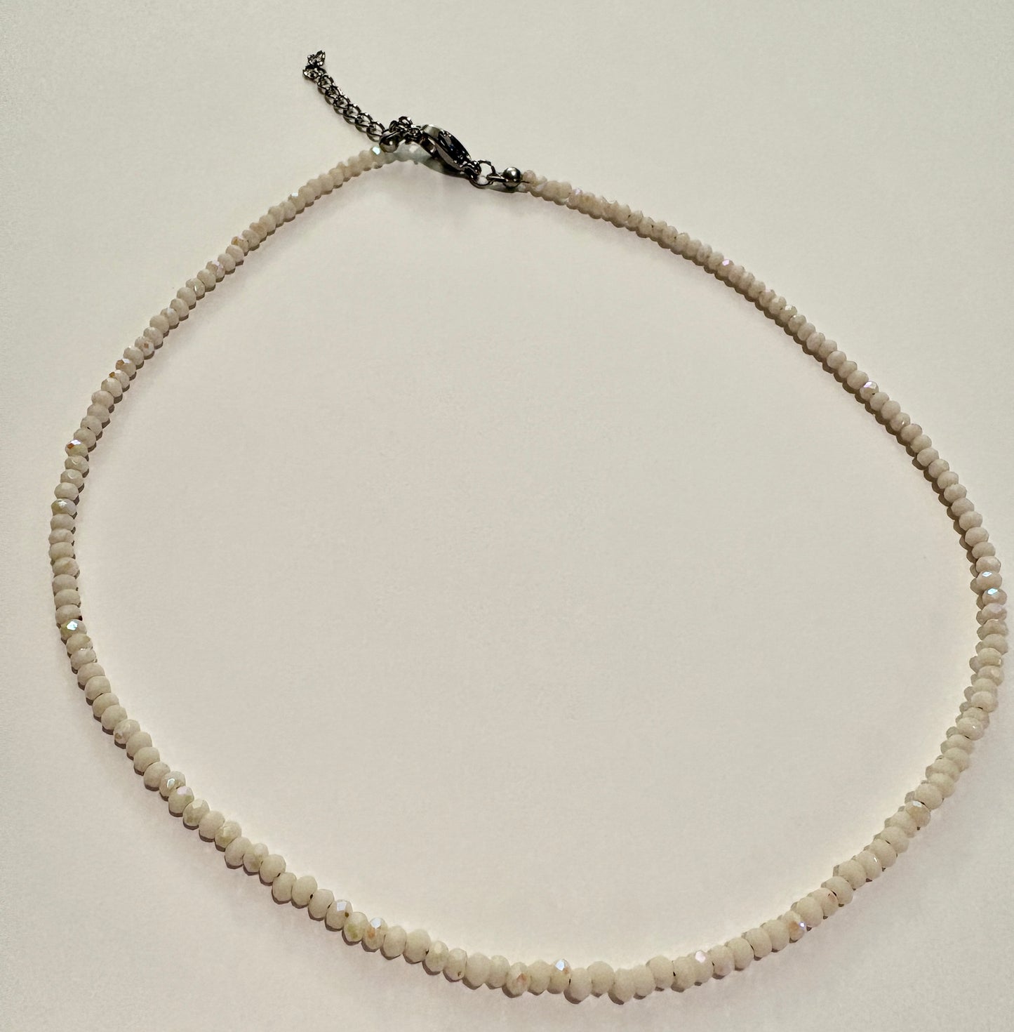 White Beaded Little Girls Necklace Adjustable 12"-14"/jj/Code #15