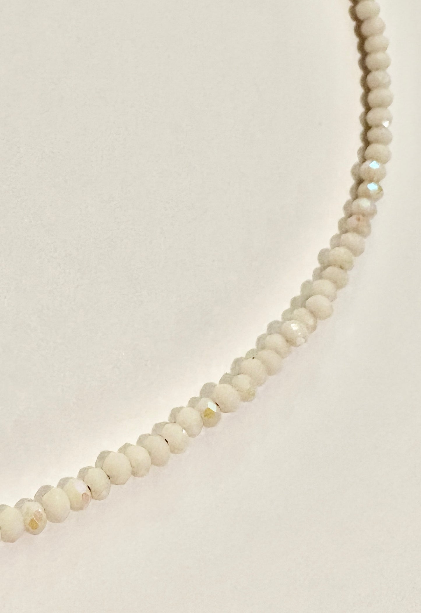 White Beaded Little Girls Necklace Adjustable 12"-14"/jj/Code #15
