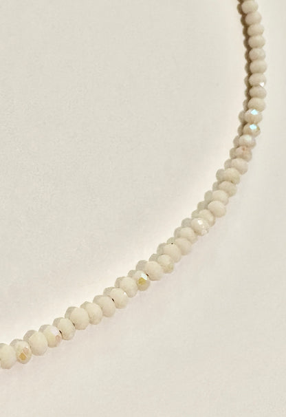 White Beaded Little Girls Necklace Adjustable 12"-14"/jj/Code #15